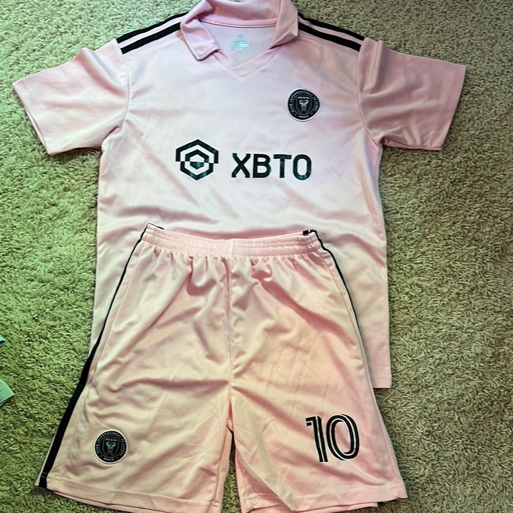 Kids Pink Soccer Matching Set